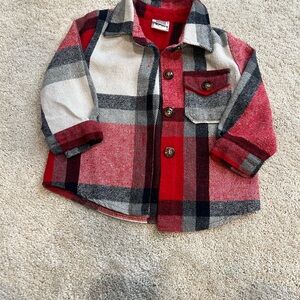 Red and Black Plaid Button Down Shirt